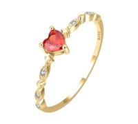 Générique Anneau Jouet Anneaux cœur serti de et de zircons Classeur Étagères Bagues (Gold, E)