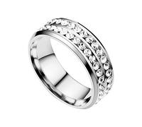 Générique Anneau Jouets Anneaux Acier Inoxydable Couple Bague Liant Crochets Anneaux (Silver, 10)