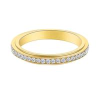 Générique Anneau rotatif,Anneau en acier inoxydable plaqué zircon | Fidget Toys Rotating Ring Spinner Christmas Party Favors Bande Accessoires pour Femmes Hommes