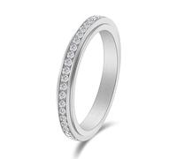 Générique Anneau roulant | Anneau en acier inoxydable plaqué zircon | rotatifs de Fidget de roulement d'anneau pour la médiation de relaxation de dames de filles