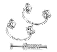 Générique Anneaux de nez,Bijoux de Lèvre et d'Oreille Accessoires de Mode,Set Bijoux Argent Anneaux Piercings de Nez | pour lèvre oreille hélix septum usage voyage fête rendez-vous mariage bal