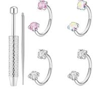 Générique Anneaux de nez,Bijoux de Lèvre et d'Oreille Accessoires de Mode | Set Bijoux Argent Anneaux Piercings de Nez | pour mariage bal promo occasions spéciales vacances anniversaire