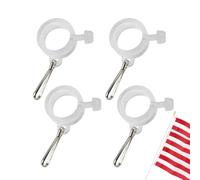 Générique Anneaux pour Mât Drapeau | 4 Pièces Attaches de Drapeau Portables | Accessoire Portable Transparent pour Enthousiastes Patriotiques Cours Résidentiels Jardins Bâtiments