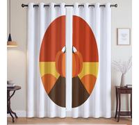 Générique Anti-Bruit Blanc Rouge Rideaux Occultant Clair Citrouille Rideau Doux intimité Rideaux Chambre Idéal pour Chambre et Salon 117x137 CM (2 Panneaux)