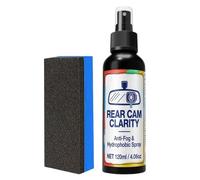 Générique Anti-Buée pour Pare-Brise | 120 ML Spray Nettoyant Défogeur pour Verre avec Éponge | Défroisseur Polissage Verre Auto,pour Pare-Brise Automobile Vitre Rétroviseur Moto Véhicule Camion