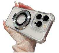 Générique Anti-Fall Four Corners Magnetic Phone Case with Invisible Ring Stand,Transparent Slim Phone Case for Samsung S25 Ultra, S24, S23, S22 Series (Transparent,S25)