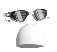 Générique Anti-Fog Swim Goggles, Comfortable Pool Glasses, UV Protection Swim Goggles with Cap, Adjustable Fit for Kids Teens Boys Girls Women Men Family Swimming, Durable Waterproof