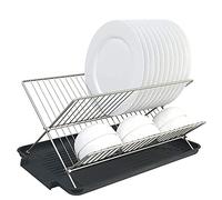 Générique Anti-Rust Dish Drying Drainer Cutlery Holder 3 Tier Stainless Steel Cutlery Holder Drainer with Drip Tray,42.5X25.5X61 / 16.7X10X24In,Silver Sink Drying Rack for Plates Bowl/Styl,S
