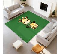 Générique Antidérapant Dessin Animé Portrait d'animal Minimaliste Lavable Tapiss Girafe Écharpe Vert Matcha Support en TPR Tapis Tapis 80 x 150 cm pour Couloir Entrée Salon Chambre Bureau
