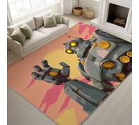 Générique Antidérapant Esthétique Mech Sci-FI Lavable Tapiss Cyber Dessin Animé Support en TPR Tapis Robot Silhouette de Coucher de Soleil Tapis 120 x 180 cm pour Salon Chambre, Bureau