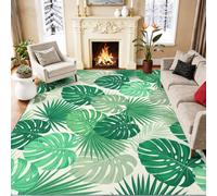 Générique Antidérapant et Lavable Moderne Plante Tapis Salon 50x80 cm Beige | Chambre d'Enfant, Bureau, Entrée, Cuisine, Minimaliste Feuille De Monstera Tapis Doux Poil Ras, Décoration Tapis de Sol