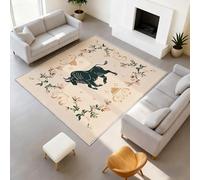 Générique Antidérapant Floral Astrologie Lavable Tapiss Retro Tarot Support en TPR Tapis Vache Roses Tapis 120 x 180 cm pour Salon Chambre, Bureau