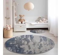 Générique Antidérapant Tapis Ronds 150 cm, Abstrait Simple Texture De Tissu Thème Flanelle Lavable Tapis Ronds Gris - Convient pour Chambre à Coucher Salle à Manger Bureau Chambre d'enfant