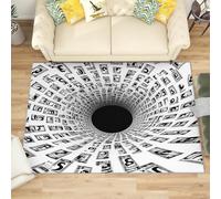 Générique Antidérapant Tapis Salon 160x230 cm Gris Tapis de Zone Moelleux à Flanelle Doux, Art du Vertige 3D Lavable Poils Ras Chambre Moderne Doux - Entretien Facile