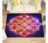 Générique Antidérapant Tapis Salon Chambre 180x240 cm Couleurs NéOn, Tapis à Court Poils Doux Symboles du NœUd Celtique Lavable en Machine Antifouling Décoration de Office, Couloir, Paillasson