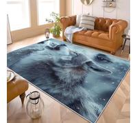 Générique Antidérapants Tapis Chambre Moderne 60x90 cm Gros Plan d'un Loup Doux à Poil Court Lavable en Machine Tapis Salon Gris Décoration Maison Adapté aux Animaux Paillassons Anti-saleté