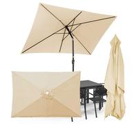 Générique AntiUV Auvent De Remplacement pour Parasol, 6 Baleines Housse De Rechange Imperméable, 1.9x1.25m 3x2m 2.1x1.4m, pour Parasol De Jardin Terrasse Piscine Plage D'Extérieur(Beige,3x2m)