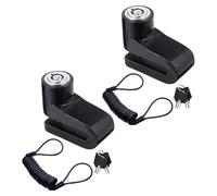 Générique Antivol Disque de Frein en Acier Haute Résistance 2pcs avec Câble de Rappel pour Moto et Vélo, Serrure Sécurisée Polyvalente Résistante aux Intempéries