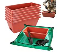 Générique Antracite - Vaso Rettangolare Con Sottovaso - Vasi per Piante Da Esterno - Fioriere Da Balcone - Vaso Fiori Resistente Alle Intemperie, Ideale per Davanzali, Giardino, Interni Ed Esterni