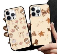 Générique Aoldimu 2 Pack Fall Pumpkin Leaves Phone Case, Aesthetic Autumn Pine Cones Pattern Cover for Women Girls, Soft TPU Protective Shockproof Cases for iPhone 13/14/15/16 Pro Max (15,A)