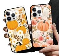 Générique Aoldimu 2 Pack Fall Pumpkin Leaves Phone Case, Aesthetic Autumn Pine Cones Pattern Cover for Women Girls, Soft TPU Protective Shockproof Cases for iPhone 13/14/15/16 Pro Max (13 Pro,D)