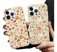 Générique Aoldimu 2 Pack Fall Pumpkin Leaves Phone Case, Aesthetic Autumn Pine Cones Pattern Cover for Women Girls, Soft TPU Protective Shockproof Cases for iPhone 13/14/15/16 Pro Max (16 Pro,E)