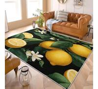 Générique apis Imprimé Poils Courts Lavable en Machine 140x200 cm RéAliste Fruit Citron Antidérapant Tapis Nettoyage Facile Doux Pas d'épilation Vert Idéal Salon Chambre Couloir Salle à Manger