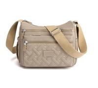 Générique Apparent Crossbody Bag, Large Capacity Waterproof Crossbody Bag with Multi Pockets, Casual Handbag Purse for Women (Khaki)