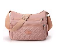 Générique Apparent Crossbody Bag, Large Capacity Waterproof Crossbody Bag with Multi Pockets, Casual Handbag Purse for Women (Pink)