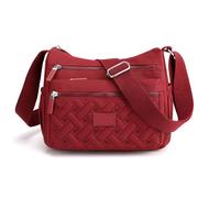 Générique Apparent Crossbody Bag, Large Capacity Waterproof Crossbody Bag with Multi Pockets, Casual Handbag Purse for Women (Red)