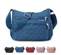 Générique Apparent Crossbody Bag, Nylon Shoulder Messenger Bag, Large Capacity Waterproof Nylon Shoulder Messenger Bags (Blue)