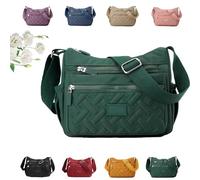 Générique Apparent Crossbody Bag, Nylon Shoulder Messenger Bag, Multi Pocket Crossbody Bag, Waterproof Large Capacity (green)
