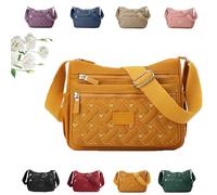 Générique Apparent Crossbody Bag, Nylon Shoulder Messenger Bag, Multi Pocket Crossbody Bag, Waterproof Large Capacity (yellow)