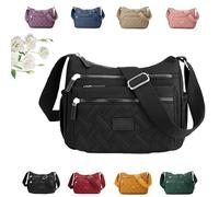 Générique Apparent Crossbody Bag, Nylon Shoulder Messenger Bag, Multi Pocket Crossbody Bag, Waterproof Large Capacity (black)