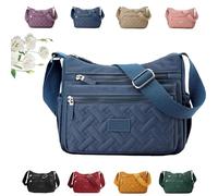 Générique Apparent Crossbody Bag, Nylon Shoulder Messenger Bag, Multi Pocket Crossbody Bag, Waterproof Large Capacity (blue)