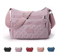 Générique Apparent Crossbody Bag, Nylon Shoulder Messenger Bag, Multi Pocket Crossbody Bags, Waterproof, for Daily Use (Purple)