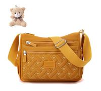 Générique Apparent Crossbody Bag,Nylon Shoulder Messenger Bag,Women's Waterproof Crossbody Bag,with Multi Compartments (yellow)