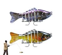 Générique Appât de Natation bionique Multi-articulés,leurres de pêche bioniques Qui nagent Seuls,leurre de Natation bionique 3D adapté pour Eau Douce et Eau Salée,Produits en Plastique (AB)