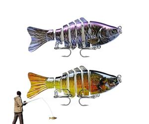 Générique Appât de Natation bionique Multi-articulés,leurres de pêche bioniques Qui nagent Seuls,leurre de Natation bionique 3D adapté pour Eau Douce et Eau Salée,Produits en Plastique (AB)