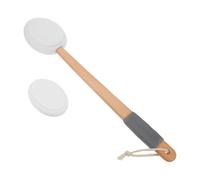 Générique Applicateur de Lotion Dos Manche Long en Bois et Eva, Brosse Exfoliante Douce pour Corps, Kit 1 Pinceau 1 Tête de Rechange, pour Application Autobronzante et Hydratante, Usage