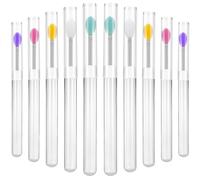 Générique Applicateurs à Lèvres en Silicone Réutilisables Pinceaux à Lèvres Multifonctionnels 10 Pièces avec Couvercles pour Application Uniforme de Maquillage et Soin