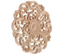 Générique Applique en bois, appliques artistiques en bois rond sculpté, décoration intérieure unique, style vintage, 24 CM, pour cupboards et cabinets Plusieurs styles