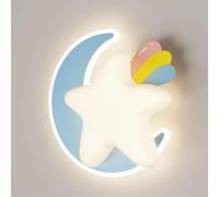 Générique Applique mural, Applique murale LED créative en forme d'étoile et de lune for enfants, idéale for une chambre à coucher, un salon, canapé, couloir ou des escaliers(D)