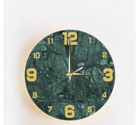 Générique Applique mural, Horloge murale moderne et créative for salon, style nordique épuré, en travertin jaune, applique circulaire for restaurant ou couloir(Green Digital Clock)