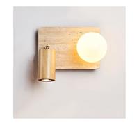 Générique Applique murale de lecture réglable à LED, applique murale en pierre Antique, abat-jour nordique en verre de lait, for chambre à coucher, couloir(Rectangle Log Color)