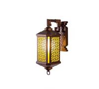 Générique Applique murale d'extérieur de style chinois vintage, abat-jour carré en verre, lanterne murale extérieure IP65, applique de porche for jardin, patio, entrée