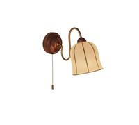 Générique Applique murale en tissu rétro français, lampe de chevet en bois du milieu du siècle, lampe murale moderne for couloir, interrupteur à cordon for salon(3 color dimming)