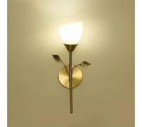 Générique Applique murale en verre doré, éclairage de salle bain, applique à motif floral, luminaire montage mural avec finition laiton brossé,lampe suspendue