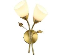 Générique Applique murale en verre doré, éclairage de salle bain, applique à motif floral, luminaire montage mural avec finition laiton brossé,lampe suspendue