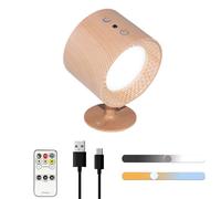 Générique Applique murale, LED Spots Muraux Murale Touch, 3 Niveaux de Luminosité 3 Température, Avec Port de Charge USB,led murale,feux de chargement mural (Bois, 1 PCS)